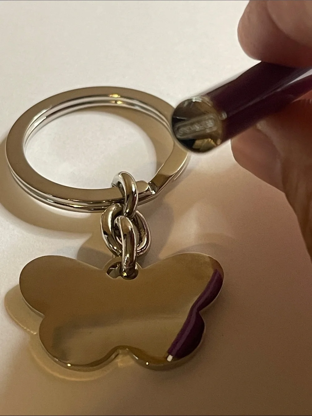 Coach Colorful Butterfly Keychain - Green, Purple & Orange and Purple Coach Pen